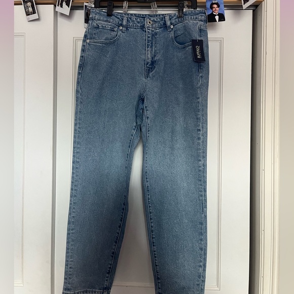 brand new with tags blue stretchy mom jeans, US 30 - Picture 1 of 1